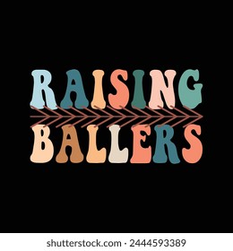 Raising Ballers groovy wavy graphic design