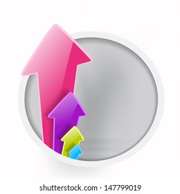 Raising color arrows with space for text