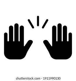 raising hand gesture icon vector