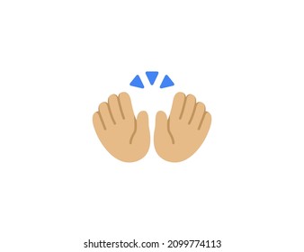 Raising Hands Emoji Gesture Medium light Skin Tone. Medium light Skin Tone Raising Hands emoticon gesture