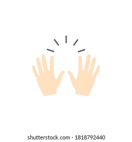 Raising Hands Emoji Vector Illustration Isolated On White.