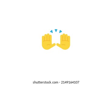 Emoticon De Gesto De Manos Levantes. Vector levantando manos Emoji