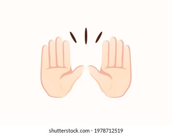 Raising hands icon. Hand gesture emoji vector illustration.

