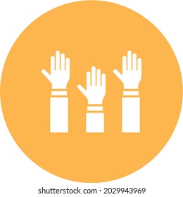 Raising Hands icon vector image. Can also be used for Carnival. Suitable for mobile apps, web apps and print media.