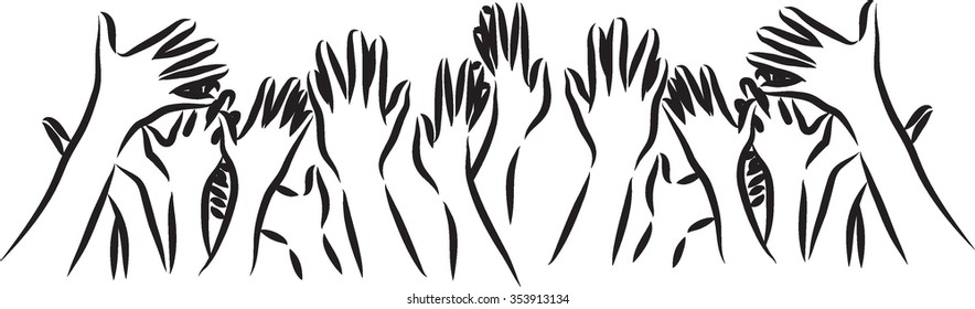 raising hands illustration