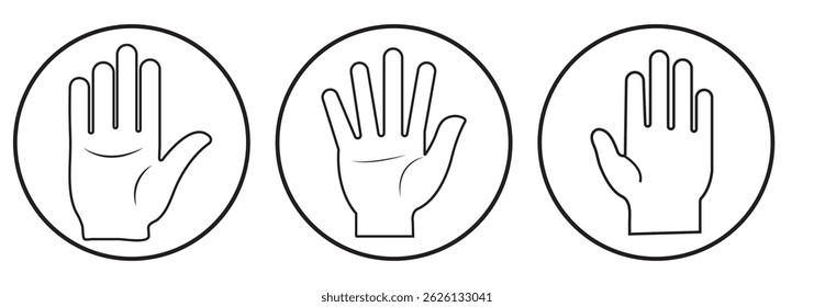 Icono lineal de manos levantadas. Votación. Ilustración personalizable de línea delgada. Símbolo de contorno. Dibujo de contorno aislado de Vector. Color blanco y negro.