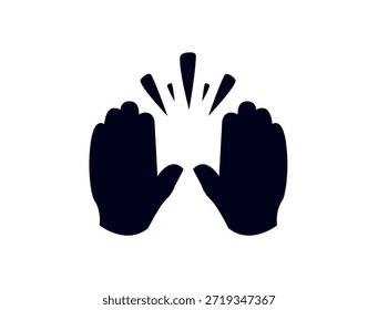 levantando mãos par de mãos levantadas no ar feliz alegria celebração mão dedos símbolo emoji ícone ícone vetor ilustração isolado plano