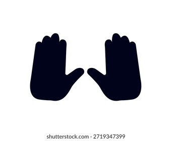 levantando mãos par de mãos levantadas no ar feliz alegria celebração mão dedos símbolo emoji ícone ícone vetor ilustração isolado plano