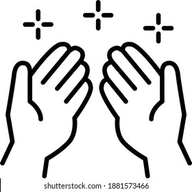 die Hände für das Gebetskonzept, Dua Vector Icon Design, arabische Kultur und Traditionen Symbol auf weißem Hintergrund, islamische und muslimische Praktiken signieren,