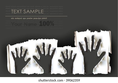 raising hands vector background