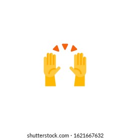 Raising Hands Vector Flat Icon. Isolated Praying Hands, Prayer Emoji Illustration 