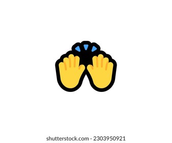 Raising Hands vector icon on a white background. Raising Hands emoji illustration. Isolated Praying Hands vector emoticon