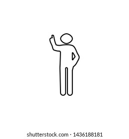 Raising icon. Man  person sign