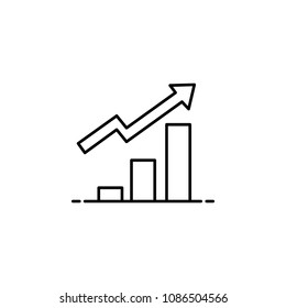 raising indicators of the schedule icon. Element of speed for mobile concept and web apps illustration. Thin line icon for website design and development, app development on white background