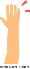 raising one's hand isolated vector illustration.