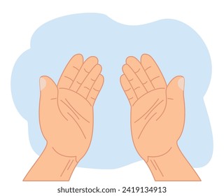 raising two hand for praying or praying hands symbol