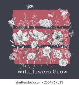 Raising Wildflowers Gift Design, Mother's Day Vector Files, Raising Kids Cut Files, Floral EPS Files, Little Flower Botanical Cut Files, Mom Life Vector Gift