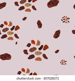 Raisins seamless pattern vector illustration