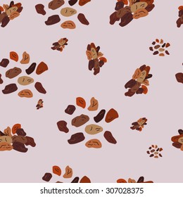 Raisins seamless pattern vector illustration