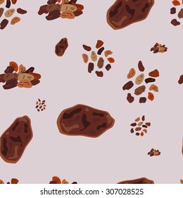 Raisins seamless pattern vector illustration
