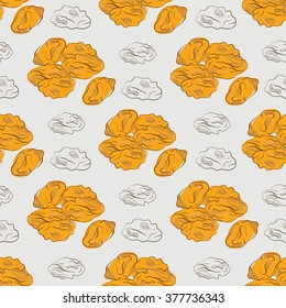 Raisins yellow. Dried. Background, texture, wallpaper. seamless. It can be used for packaging. Sketch.