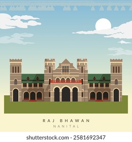 Raj Bhavan Nainital Uttarakhand - Stock Illustration as EPS 10 File