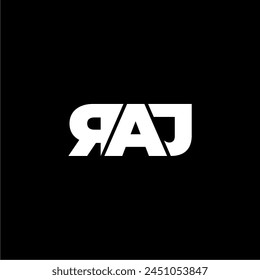 Logo de monograma de letra RAJ