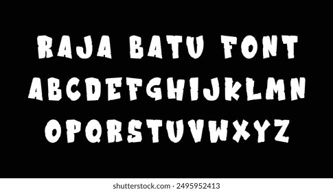 Raja Batu muestra la fuente. Con un trazo audaz, personaje divertido con alternativas. Para darte un trabajo creativo extra.