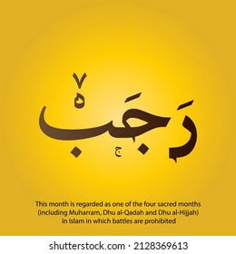 Rajab is the seventh month of the Islamic calendar. the classical Arabic verb rajaba is "to respect".  Rajab is also the month during which Isra' Mi'raj of the Islamic prophet, Muhammad, took place. 