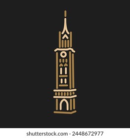 Rajabai Clock Tower Mumbai University illustration vector.