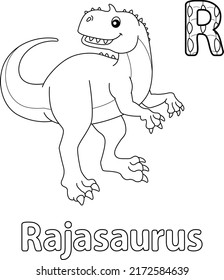 Rajasaurus Alphabet Dinosaur ABC Coloring Page R