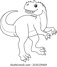 Rajasaurus Coloring Isolated Page for Kids