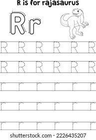 Rajasaurus Dinosaur Tracing Letter ABC Coloring R
