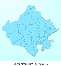 Rajasthan blue map on degraded background vector