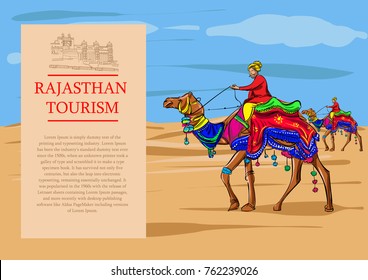 Rajasthan Desert Camel Vector Illustration