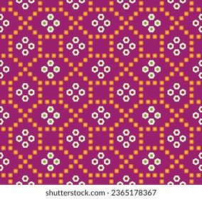 Rajasthan Indian Traditional Bandhani Chunri Geometrical seamless repeat pattern Digital textile design in vector format svg