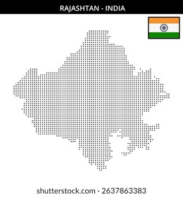 Rajasthan map with dotted details