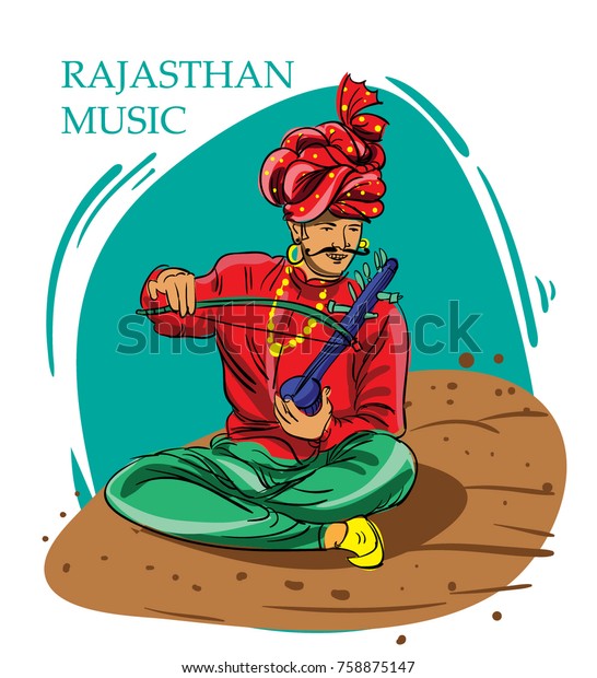 Rajasthan Music Vector Illustration Stock Vector (Royalty Free) 758875147