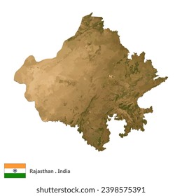 Rajasthan, State of India Topographic Map (EPS)