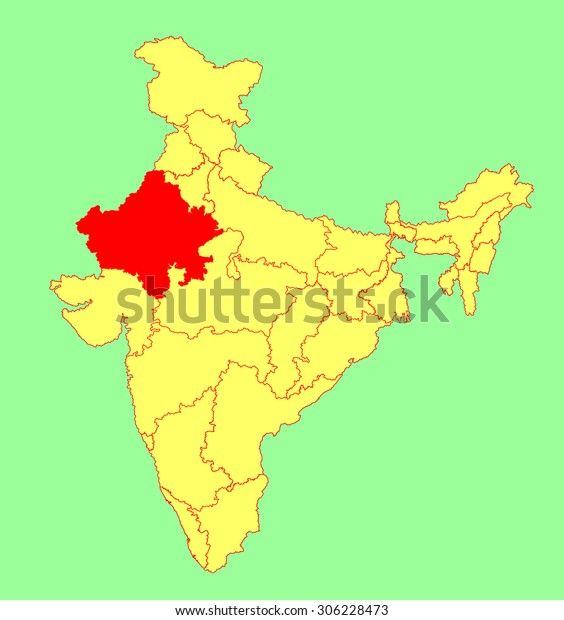 Rajasthan State India Vector Map Silhouette Stock Vector (Royalty Free ...