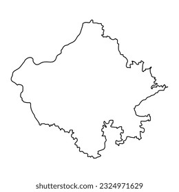 Rajasthan state map, administrative division of India. Vector illustration.