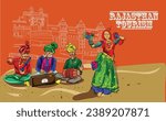 Rajasthan tourism India vector illustration