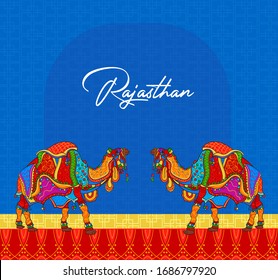 Ilustración del vector de camello tradicional de Rajasthan