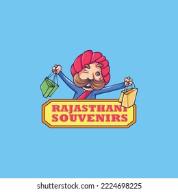 Rajasthani souvenirs vector logo design.