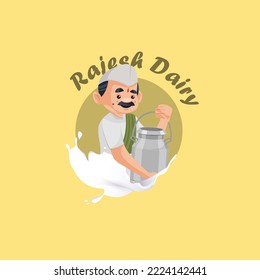 Rajesh dairy vector mascot logo template. 