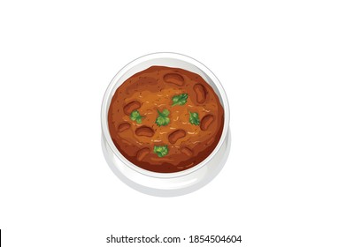 Rajma Indian Food vector illustration isolated on white background