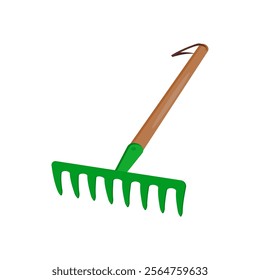 Rake , Autumn Isolated Vector Illustration