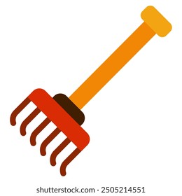 Rake Autumn vector icon illustration