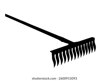 The rake is black on a white background,