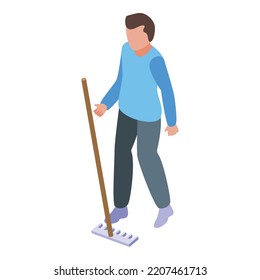 Rake careless man icon. Isometric of Rake careless man vector icon for web design isolated on white background